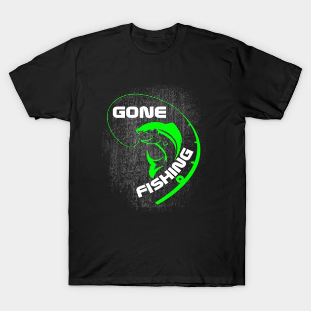 Gone Fishing T-Shirt by Sunil Belidon